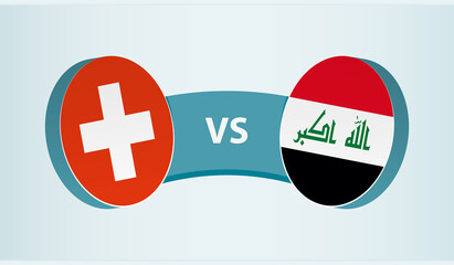 Wall Mural - Switzerland versus Iraq, team sports competition concept.