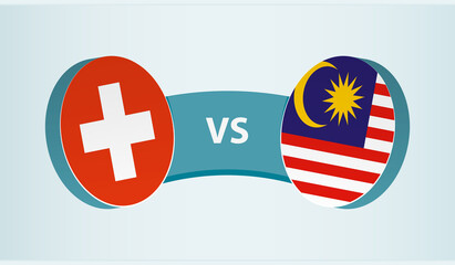 Wall Mural - Switzerland versus Malaysia, team sports competition concept.