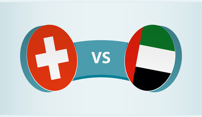 Wall Mural - Switzerland versus United Arab Emirates, team sports competition concept.