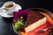 tasty cake with coffee and caramel