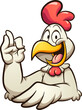 Cartoon chicken making the okay hand sign. Vector clip art illustration with simple gradients. All on a single layer.
