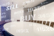 © Pixels Hunter - Abstract virtual financial graph hologram on a modern conference room background, forex and investment concept. Multiexposure
