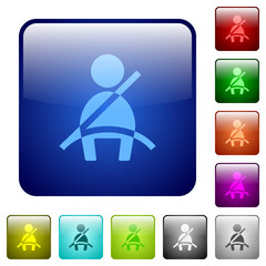 Wall Mural - Car seat belt warning indicator color square buttons