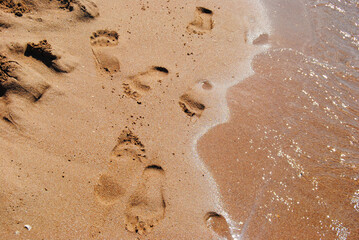 footprints on the sand