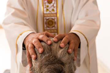 Poster - Sacraments of the Catholic Christian religion in church.