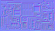 Motherboard microchip normal map illustration. New Best 3d style texture cyber engineering project background design.