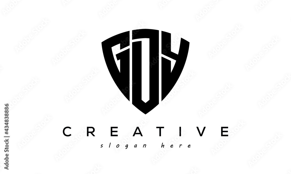 GDY letter creative logo with shield	 - obrazy, fototapety, plakaty 
