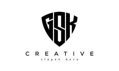 GSK letter creative logo with shield