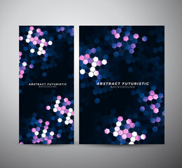 Wall Mural - Art hexagons technology background. Abstract Hi-tech communication concept futuristic digital innovation. Vector background.