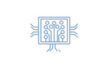 Wall Mural - Self drawing animation of electronic chip. Technology concept. Hardware symbol.