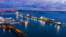 RG Tanna Wharfs At Night In Gladstone, Queensland