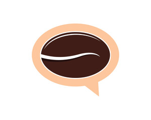 Wall Mural - Coffee beans inside the bubble chat logo