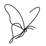 Fototapeta Motyle - Butterfly line icon, isolated on the white