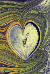 Poster - Vertical illustration of a heart on colorful background