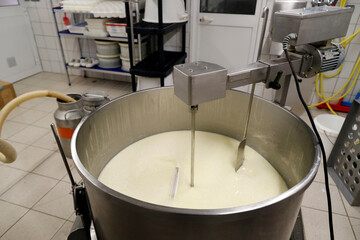 Sticker - Traditional cheese factory. Tome, French Cheese from Savoie produced from Cow's Milk.