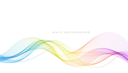 Wall Mural - Vector abstract colorful flowing wave lines isolated on white background. Design element for technology, science, music or modern concept.