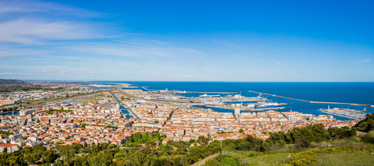 Sticker - Panorama sur Sète et son port depuis la mont Saint-Clair