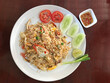 Thai fried rice with crabmeat in Thailand.