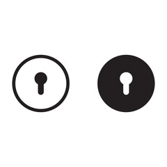 Sticker - door keyhole vector icon for apps and websites