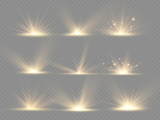 star explosion, yellow glow lights sun rays.