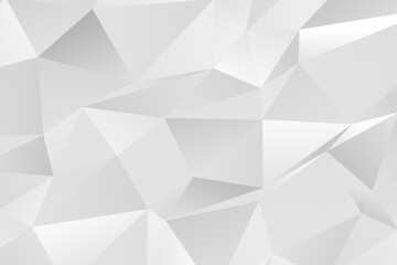 Wall Mural - low poly white triangles background