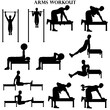 Workout man set. Arms workout illustration silhouette