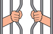 prison break - hands holding bars (man in jail) 