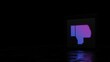 © Destrosvet - 3d rendering of light shaped as symbol of social dislike on black background