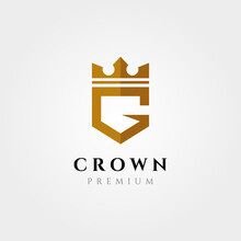 Initial Logo Letter G With Crown Vector Symbol Illustration Design