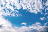 Fototapeta Na sufit - Vast white clouds and blue sky with space on background