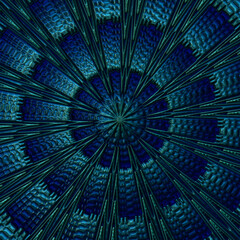 Wall Mural - 3d effect - abstract blue polygonal fractal pattern