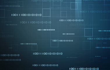 2d illustration abstract digital binary data on computer screen