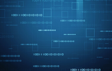 2d illustration abstract digital binary data on computer screen