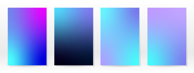 Wall Mural - Minimal Poster. Pastel Soft. Blue Gradient Set.