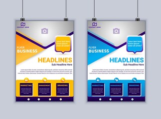 Business flyer vector template. Flyer 2 page template. Creative flyer design