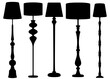 Large floor lamps included. Vector image.
