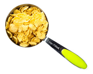 Wall Mural - sugar-free corn flakes in measuring cup cutout