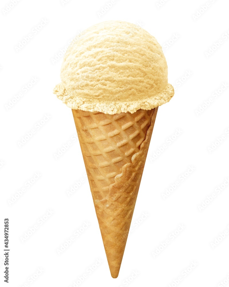 アイスクリーム バニラ ミルク イラスト リアル コーン Stock Illustration | Adobe Stock, image size:800x1000