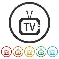 Poster - Television ring icon isolated on white background color set