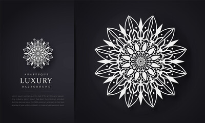 Wall Mural - Luxury mandala background with floral ornament pattern, mandala design, Vector mandala template,  invitation, cards, wedding, logos, cover, flyer, banner, Isolated