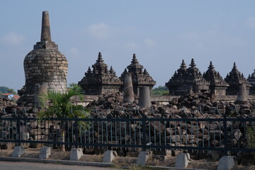 Wall Mural - Klaten, Indonesia, May 21, 2021. One of the tourist attractions in Central Java, buildings and ruins at the historic site of Plaosan Temple 