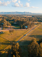Wall Mural - beautiful aerial view of hunter valley in the afternoon time.