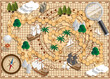 Board game. The old map. Vector illustration.