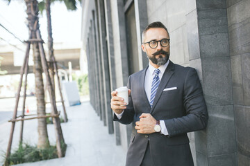 Portrait of businessman with standing in office