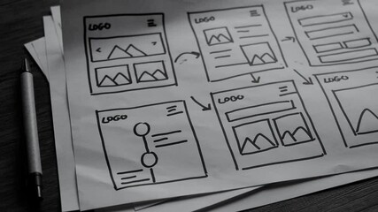 Wall Mural - website design wireframe examples of web and mobile wireframe sketches printable.