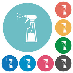 Poster - Spray bottle flat round icons