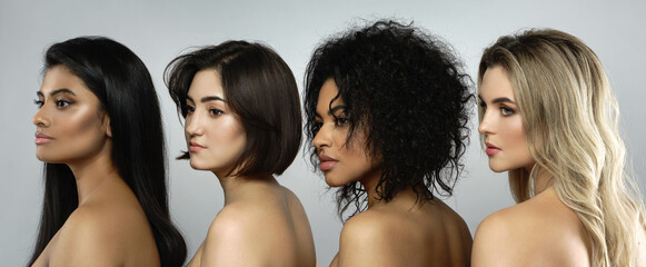 Wall Mural - group of beautiful women with a different ethnicity
