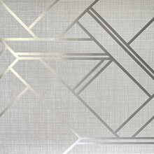 Grey Wallpaper Texture With Metallic Silver Geometric Linear Design For Background