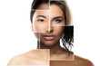 Leinwandbild Motiv Face parts of different ethnicity women