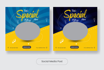 Culinary food social media post banner template set